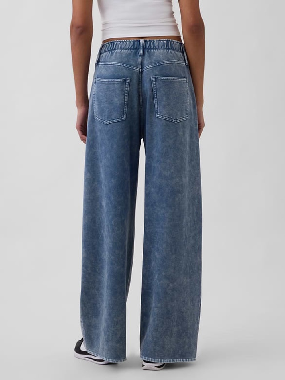 GAP Heavyweight Easy Baggy Sweatpant Jeans Sz Large Corn flower Blue - Picture 3 of 15